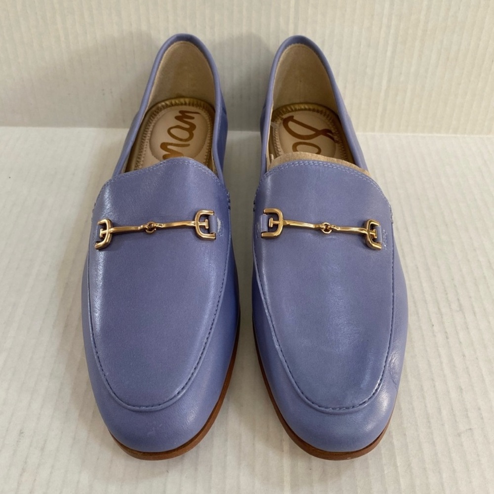 New Sam Edelman Loraine bit hardware periwinkle leather loafers size 6